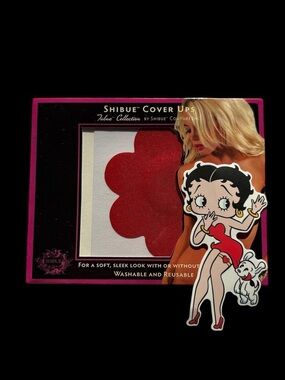 Red Flower Nipple Covers - Washable Reusable
